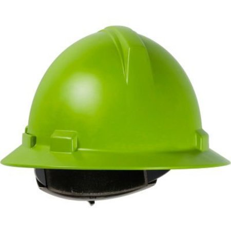 PIP Annapurna Full Brim Hard Hat Polycarbonate / ABS Shell, 4-Pt Textile Suspension, Ratchet Adj., Lime 280-HP1041R-45